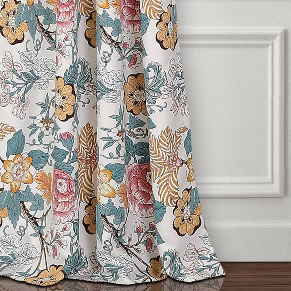Lush Decor - 95"x52" Sydney Light Filtering Window Curtain Pane Blue/Yellow - Picture 3 of 4